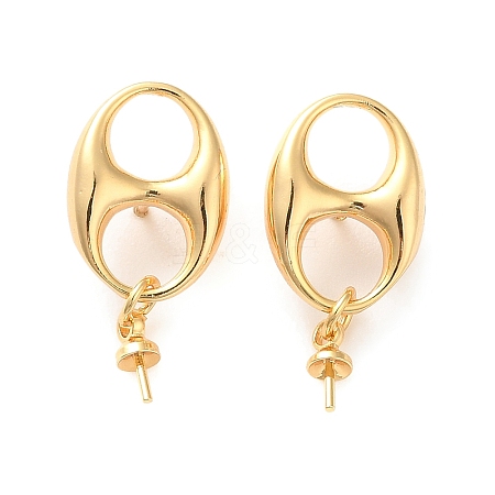 Brass Stud Earring Findings KK-P239-05G-1