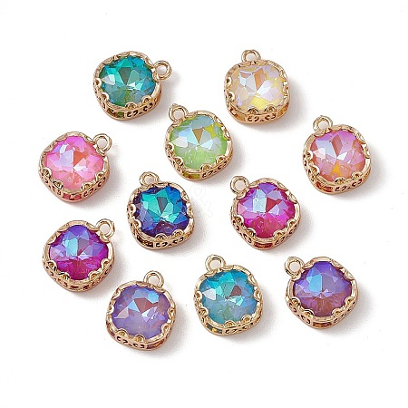 Square K9 Glass Charms X-GLAA-A005-12LG-1