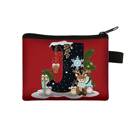 Christmat Letter Printed Polyester Wallets with Zipper PW-WGB27ED-10-1