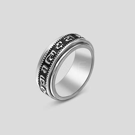 Rotatable 304 Stainless Steel Finger Rings FS-WGF1F3F-18-1