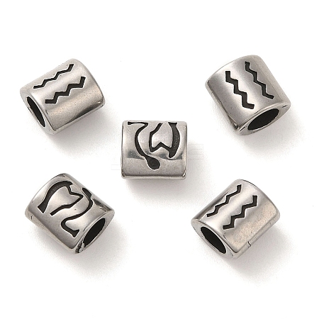 Oval with Constellation 304 Stainless Steel Beads STAS-E215-05AS-12-1