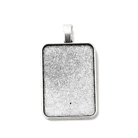 Tibetan Style Alloy Pendant Cabochon Settings X-TIBEP-N003-02AS-1