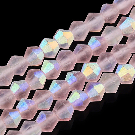Imitate Austrian Crystal Bicone Frosted Glass Beads Strands X-EGLA-A039-T6mm-MB26-1