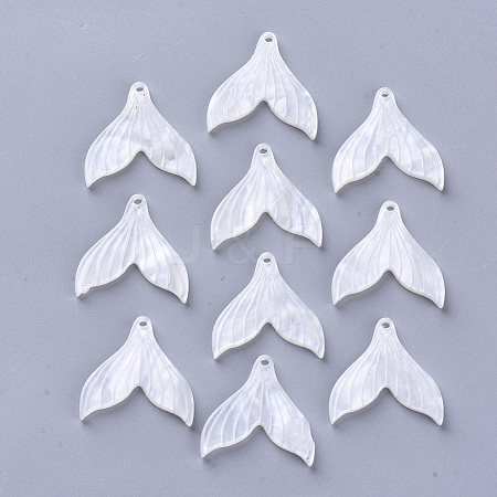  Jewelry Beads Findings Cellulose Acetate(Resin) Pendants, , Creamy White, 19x19x3mm, Hole: 1.2mm