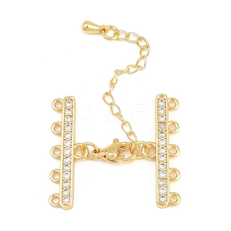 Brass Micro Pave Cubic Zirconia Chain Extender ZIRC-Q022-030G-NR-1