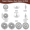 Unicraftale 24Pcs 2 Style Zinc Alloy Shank Buttons BUTT-UN0001-23-3