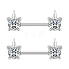 304 Stainless Steel Clear Cubic Zirconia Nipple Barbells WG1DC98-06-1