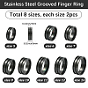 16Pcs 8 Styles 201 Stainless Steel Grooved Finger Ring Settings RJEW-SC0001-27-2