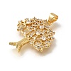 Rack Plating Brass with Cubic Zirconia Pendants KK-Z086-10G-02-2