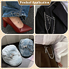 2Pcs 2 Colors Alloy Rhinestone Hanging Chain Brooches JEWB-PH0001-77-5