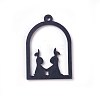 Acrylic Bunny Open Back Bezel Pendants KY-WH0019-08-2