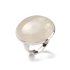 Natural Quartz Crystal Round Adjustable Rings RJEW-K371-09S-29-2