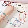 FIBLOOM 8Pcs 8 Colors Alloy Enamel Flower Link Bracelets Set BJEW-FI0001-64-3