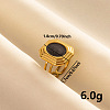 Vintage French Style 304 Stainless Steel Enamel Cuff Ring LB6340-3-1