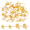 SUPERFINDINGS 160Pcs 2 Styel Brass Stud Earring Findings KK-FH0006-39-1