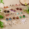 Cheriswelry DIY 12 Pairs 12 Style Two Tone Resin & Walnut Wood Stud Earring Findings DIY-CW0001-35-5