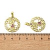 Rack Plating Brass Micro Pave Cubic Zirconia Pendants KK-R157-13C-G-3