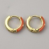 Enamel Hoop Earrings with Clear Cubic Zirconia EJEW-WH0004-39B-2