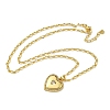 Brass Pave Clear Cubic Zirconia Peach Heart Pendant Necklaces for Women NJEW-Q346-02G-01-2