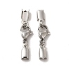 304 Stainless Steel Lobster Claw Clasps with Cord Ends LS-X-STAS-H179-02P-1