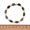 Natural Eagle Eye Stone & Shell Pearl & Brass Beads Stretch Bracelets for Women BJEW-JB13865-01-4