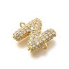 Brass Micro Pave Cubic Zirconia Letter Links KK-I717-04N-2