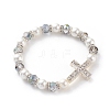 Electroplate Glass Beads Stretch Bracelets BJEW-JB04830-2