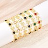 Bear Brass Micro Pave Cubic Zirconia Link Chain Bracelets for Women BJEW-K248-05G-1