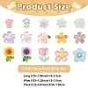 11Pcs 11 Styles Opaque & Transparnt Resin Flowers Cabochons RESI-YW0005-41-2
