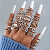 23Pcs 23 Style Alloy Open Cuff Rings Set with Rhinestone PW-WG99792-01-1