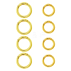 8Pcs 2 Styles Rack Plating Brass Spring Gate Rings KK-HS0001-69-1