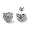 Rack Plating Heart Brass Micro Pave Cubic Zirconia Stud Earrings EJEW-L224-73P-1