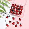 2 Strands Ladybug Handmade Lampwork Beads Strands LAMP-FS0001-53A-7