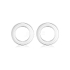 Ring Rhodium Plated 925 Sterling Silver Stud Earrings PB1316-8-1