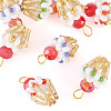 8Pcs 4 Colors Glass Seed Beaded Cupcake Pendants FIND-TA0009-15-2