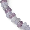 Natural Lepidolite/Purple Mica Stone Flat Round Beaded Stretch Bracelets for Women BJEW-JB09717-03-3