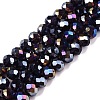 Electroplate Glass Beads Strands X-EGLA-A044-T6mm-B15-1