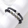 2Pcs Narutal & Synthetic Mixed Gemstone Beads Stretch Bracelets BJEW-JB12720-02-1