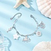 3Pcs Ocean Theme 304 Stainless Steel Charm Bracelets BJEW-JB12218-4