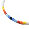 Glass Seed Beaded Necklace & Braided Beaded Bracelet SJEW-JS01283-01-7