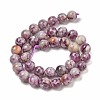 Natural Lepidolite/Purple Mica Stone Beads Strands G-G160-A01-02-3