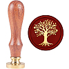 Brass Wax Seal Stamp with Handle AJEW-WH0184-1117-1