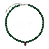 Vintage Glass Green Round Beaded Becklaces MA6144-6