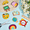 8Pcs 8 Styles Back to School Polyester Clothing Patches PATC-CY0001-55-4