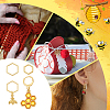  Bee & Honeycomb Zinc Alloy Enamel Pendant Locking Stitch Marker Sets FIND-NB0004-44-6