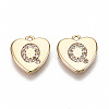 Brass Micro Pave Clear Cubic Zirconia Charms KK-N231-234Q-NF-1