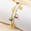 Brass Oval Link Multi-strand Bracelets BJEW-U040-01G-1