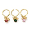 Brass Micro Pave Cubic Zirconia Adjustable Open Cuff Rings for Women RJEW-U057-05G-4