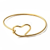 201 Stainless Steel Wire Wrap Heart Bangle BJEW-E079-03G-1