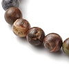 Round Natural Ocean Agate/Ocean Jasper Beads Stretch Bracelets BJEW-JB06385-5